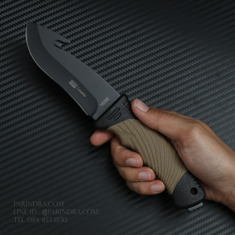 มีดใบตาย COLUMBIA 1628E สำหรับวันเบาๆ ด้ามสีน้ำตาล