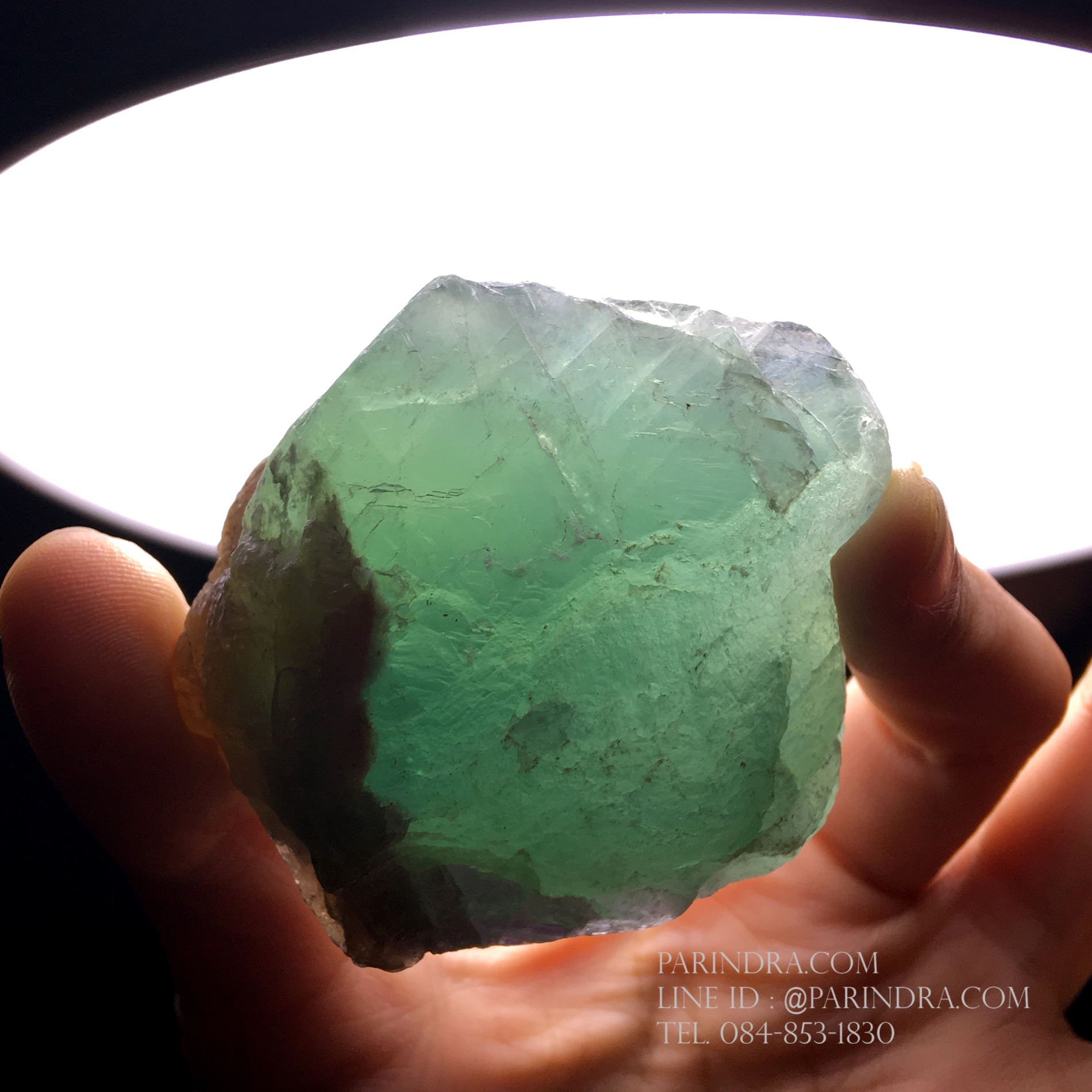 ก้อนแร่ฟลูออไรต์ Fluorite สีเขียวโปร่งแสง #FLU000