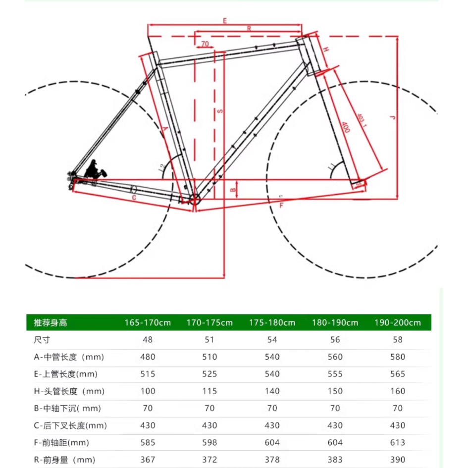 TQIQT TG006 Off-Road Road Bike Frameset | Chromoly Steel Frame with Disc Brake for 700C & 27.5” Wheels