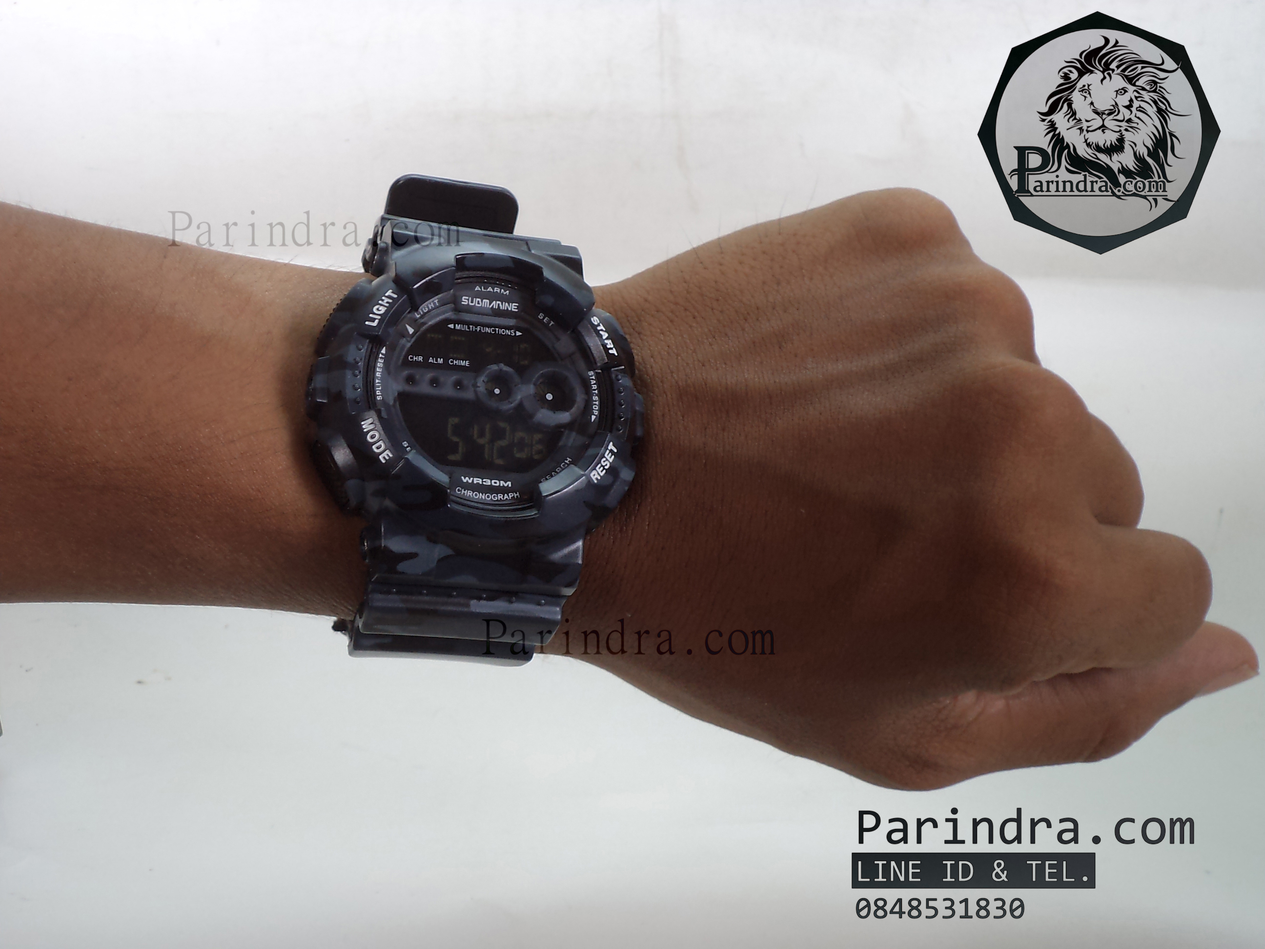 นาฬิกา US submarine รุ่น TP1340M (Military) สีลายพรางทหารสีเทาเข้มๆ หน้าปัดพื้นดำ