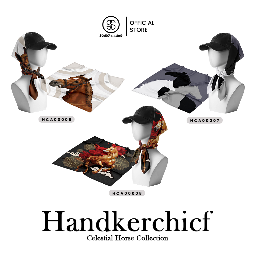 ผ้าเช็ดหน้า Celestial Horse Collection รหัส HCA00006-HCA00008 #Handkerchief #SOdAPrintinG
