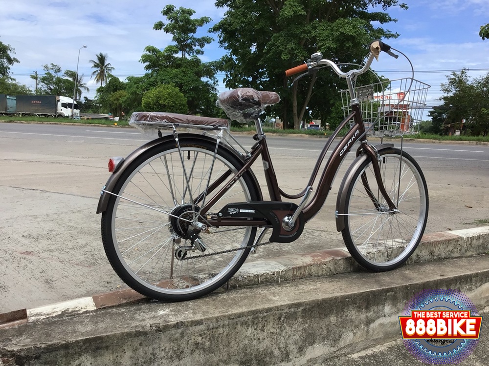 จักรยานแม่บ้าน OSAKA RHINO XT CITY BIKE พร้อมตะกร้า มีเกียร์ 7 สปีดชิมาโน่ ล้อ24นิ้ว