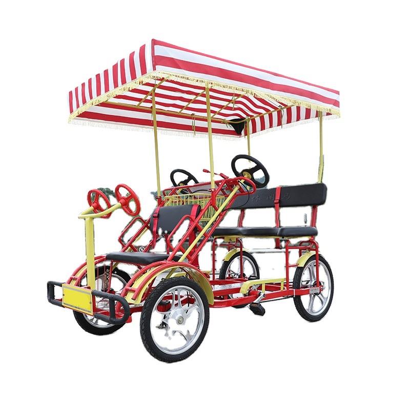 จักรยานหรรษา Favorite FO-01 SURREY BIKE แบบ 2 คนปั่น+ 1 เก้าอี้เด็ก+ร่มกันแดด ปั่นพร้อมกัน หรรษาทั้งครอบครัว พร้อมได้ออกกำลังกาย