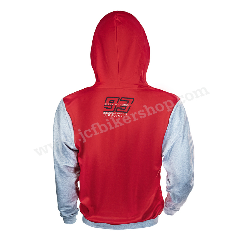 เสื้อฮู้ดมอเตอร์ไซค์ เสื้อฮู้ดบิ๊กไบค์ ผ้าCoolmax แห้งไวสีไม่ซีดไม่ยับ โมโตจีพี Ant93 Marquez RED