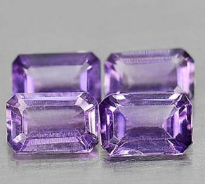 พลอยอะเมทิสต์ 2.05 กะรัต 4 ชิ้น 6x4.1 มม. (0508)