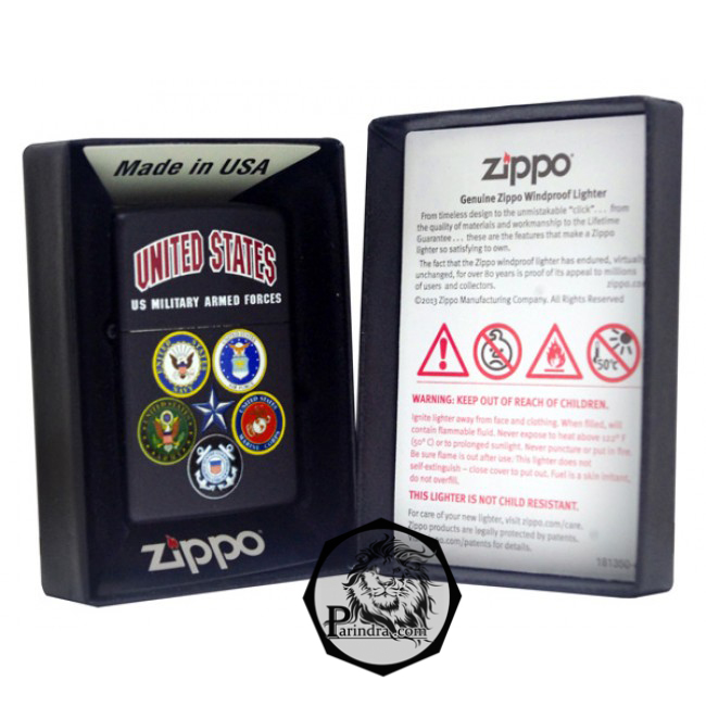 ไฟแช็ค Zippo แท้ Us Army 5 เหล่าทัพ "Zippo 28898 United States Armed Forces" แท้นำเข้า 100%