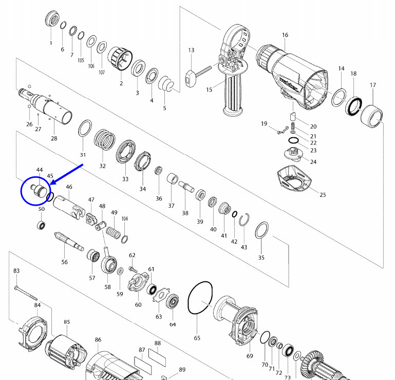 ลูกสูบ สว่านโรตารี่ มาคเทค Maktec MT870 [#44] P/N.326096-6 (แท้)