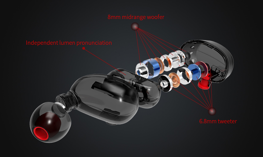 ขาย KZ ZS1 หูฟัง 2 ไดร์เวอร์ระดับ Hi-Fi พร้อมสาย 108 coreแบบ LC-OFC
