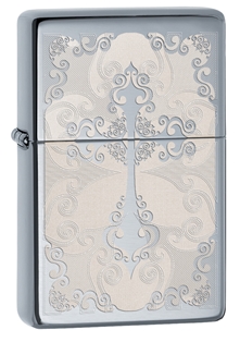 ไฟแช็ค Zippo 29231 แท้ ไม้กางเขนแห่งศรัทธา " Zippo Vintage Filigree Pattern, High Polish Chrome" แท้นำเข้า 100%