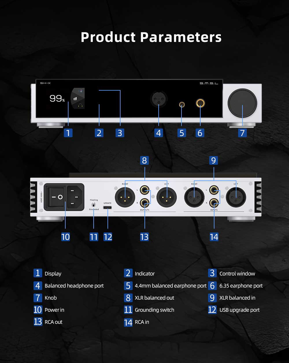 SMSL SH-X Headphone Amplifier ตั้งโต๊ะ กำลังขับสูง รองรับ Hi-Res ประกันศูนย์ไทย