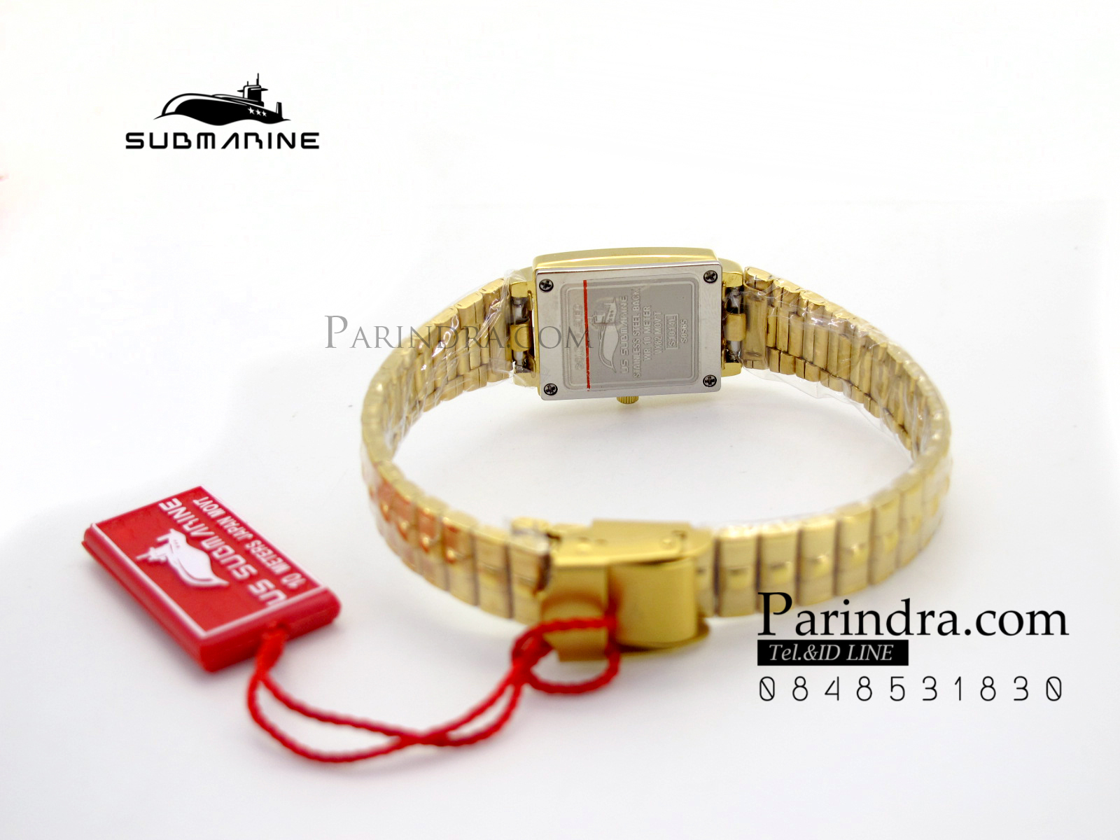 นาฬิกา U.S. submarine รุ่น SUB1014L เรือนเล็ก สายสแตนเลสสีทองหน้าเงิน