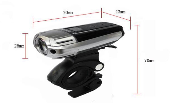 ไฟหน้า RAYPAL Front Light ชาร์ต USB, RPL-2273 สีดำ