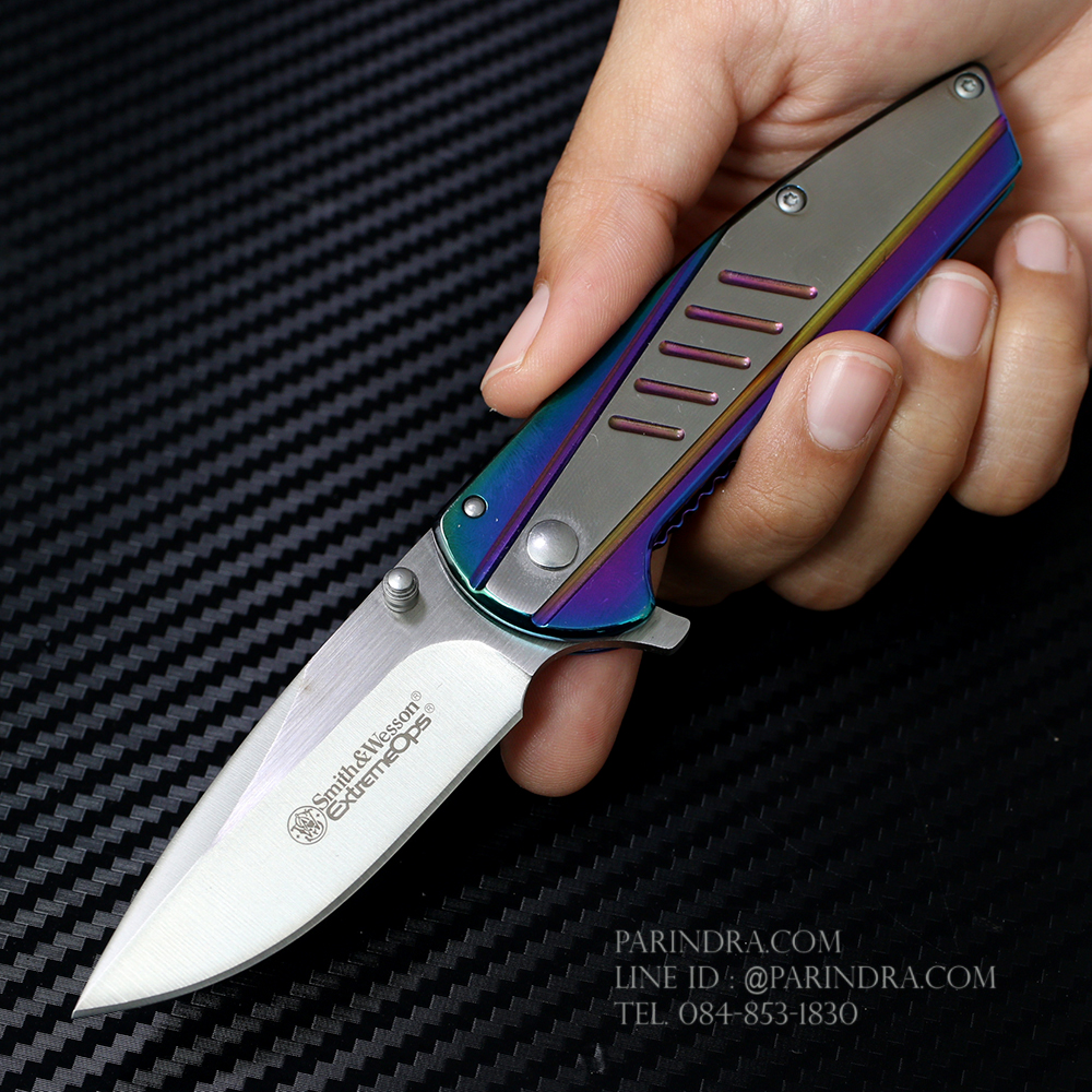 มีดพับ Smith&Wesson Knives ด้ามสีรุ้ง (OEM)