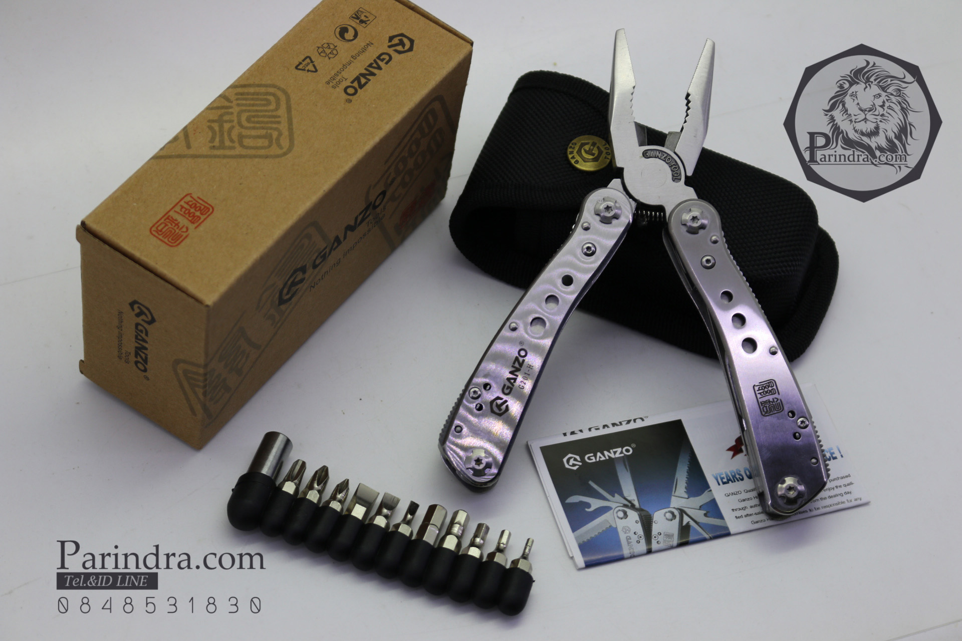 คีมเอนกประสงค์ Multi-Tools Ganzo กานโซ่ รุ่น G201-H สีเงินไทเทเนี่ยม ของแท้ 100%