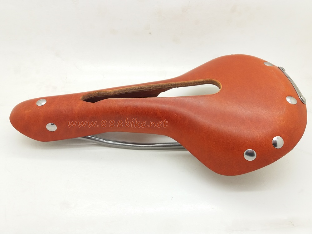 เบาะจักรยาน VINCITA SADDLE หนังแท้ ร่องกลาง, SL05-02