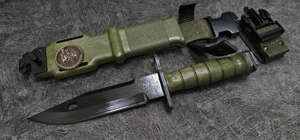 Ontario 490 M-9 Green Bayonet & Scabbard OD Green (7" Black)