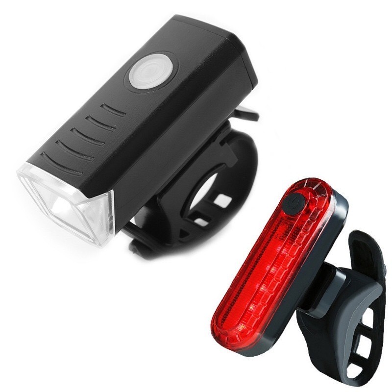 ชุดไฟหน้าหลัง USB รุ่น HY027 แบบใส่ถ่าน
