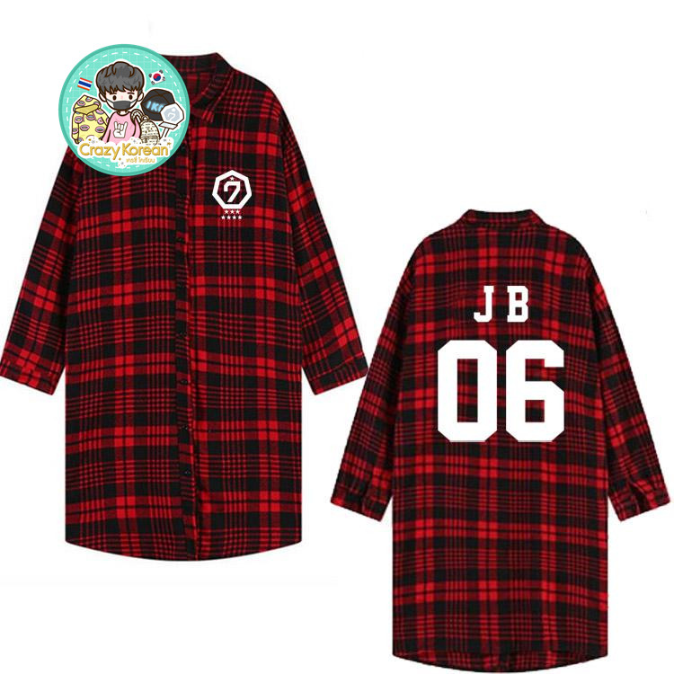 เสื้อคลุมตัวยาวลายสก็อต GOT7