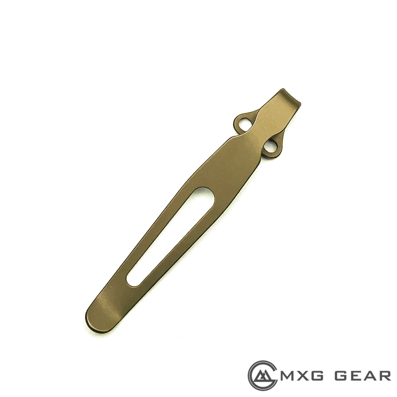 Custom Made Titanium Deep Carry Pocket Clip For Spyderco Rassenti Paysan Knife