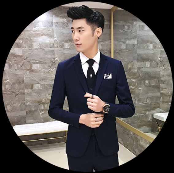 พร้อมเช่า ชุดสูทชาย สีกรมท่า ธีมnavy blue รุ่นคลาสสิค พร้อมเสื้อกั๊ก