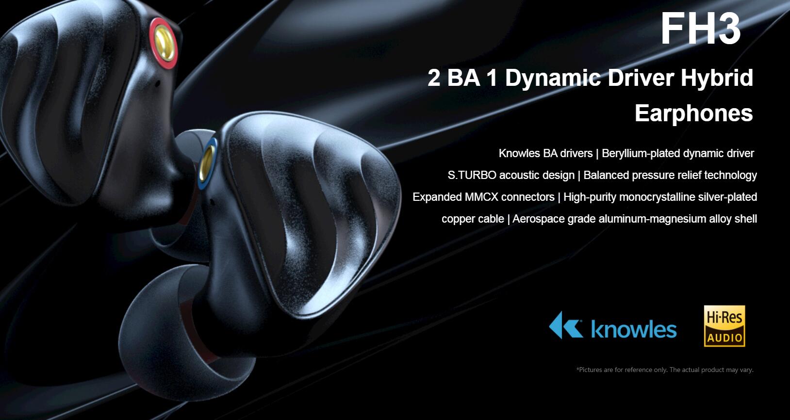 ขาย FiiO FH3 หูฟัง 3 ไดร์เวอร์ 2BA+1DD diaphragm ชุบ Beryllium รองรับ Hi-Res