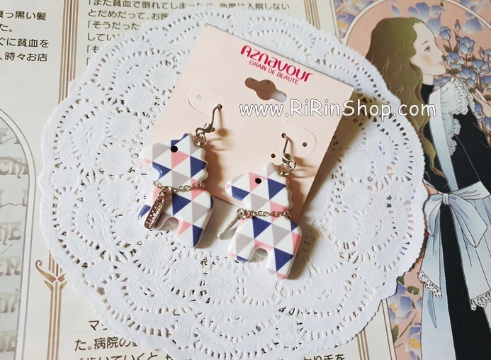 Aznavour ต่างหู, ตุ้มหู เซลลูโลสม้า แต่งคริสตัล Swarovski