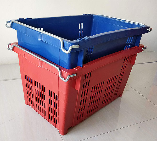 ตะกร้าผลไม้หูเหล็ก ลังผลไม้ 25 กิโล ขายส่งเริ่มต้น 140 บาท(20ใบ+) ขนาด38x59x33 เบอร์ 427