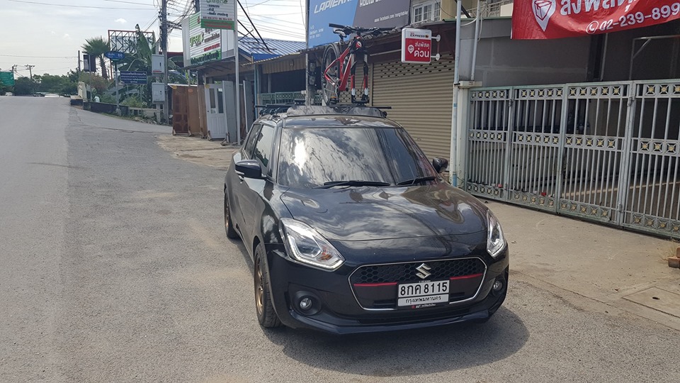 แร็คบรรทุกจักรยาน Hanuman rack C01, Car Bike Rack สำหรับบรรทุกรถจักรยานบนหลังคา ไม่มีแร็คจับตัวรถ (คานอลูมิเนียม 2 เส้น + ตัวจับหลังคา 4 มุม) **แยกรุ่น**