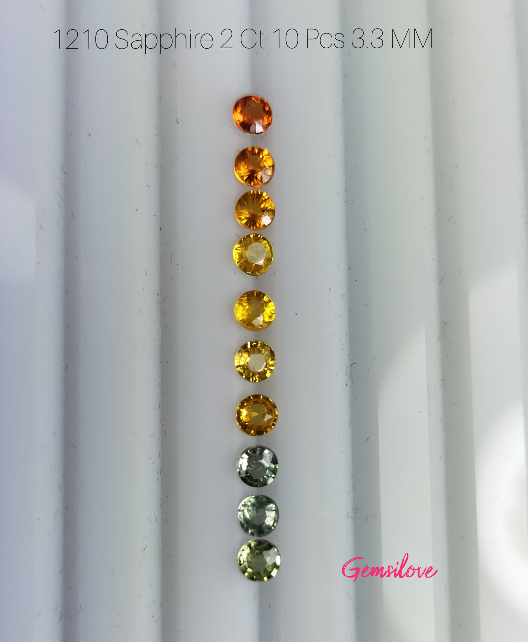 พลอยซองเจีย 2 กะรัต 10 ชิ้น 3.3 มิล