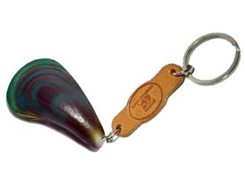 พร้อมส่ง พวงกุญแจหนังแท้ Handmade รูป หอย