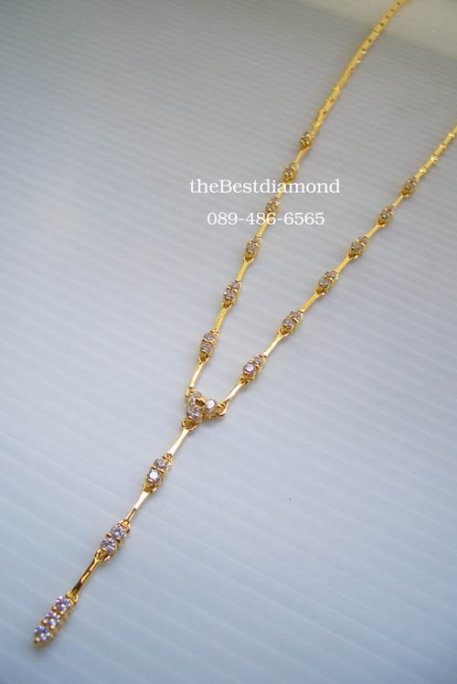BN024+++สร้อยเพชร Y style แบบเพชร2 เม็ด++สร้อยเพชรรูป Y งานModern น่ารัก ใส่แล้วดูดี เพชรแวววาว วิ๊งๆ สวยค่ะ ใส่ออกงานได้สบาย