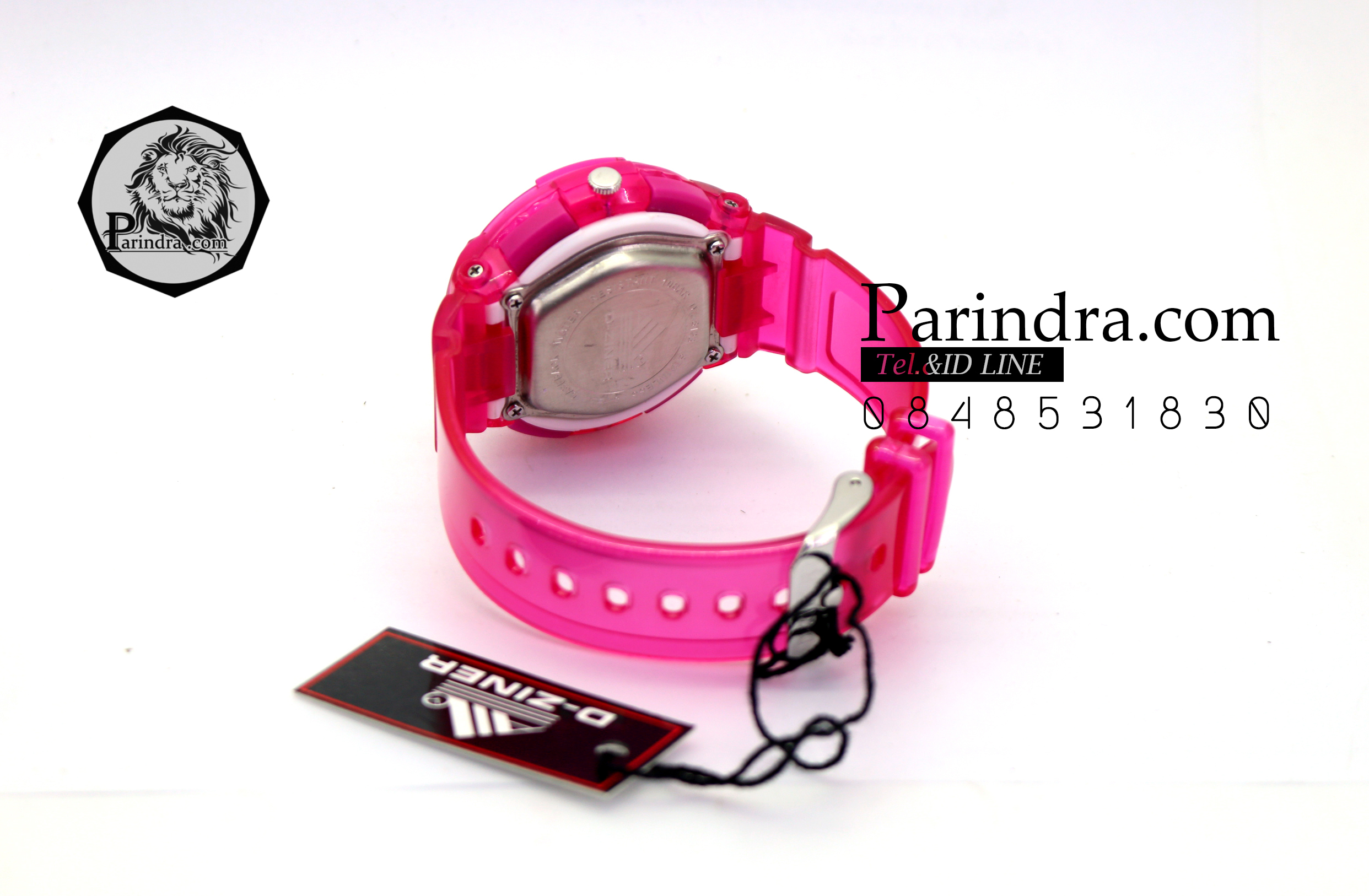 นาฬิกา D-ZINER สายซิลิโคนใส หน้าปัดดำ ตัวเลขหลากสี