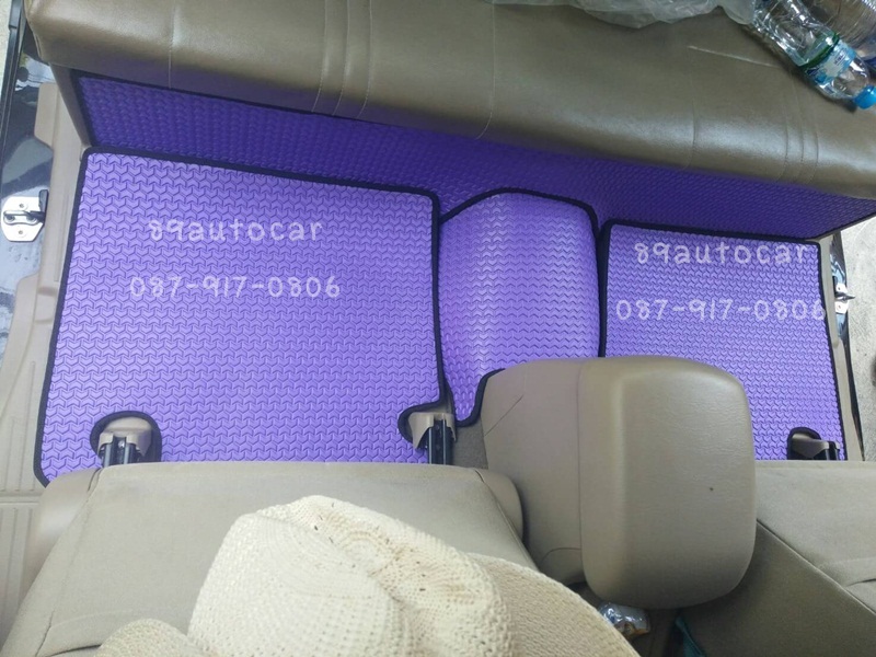 ผ้ายางปูพื้นรถยนต์ Toyota Vigo Cab ธนูสีม่วงขอบดำ