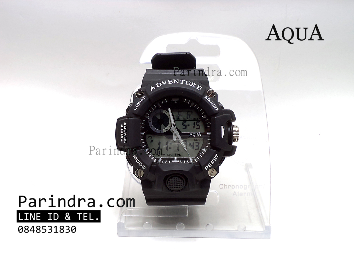 นาฬิกาข้อมือ AQUA รุ่น 1401-D สีดำ-ดำ