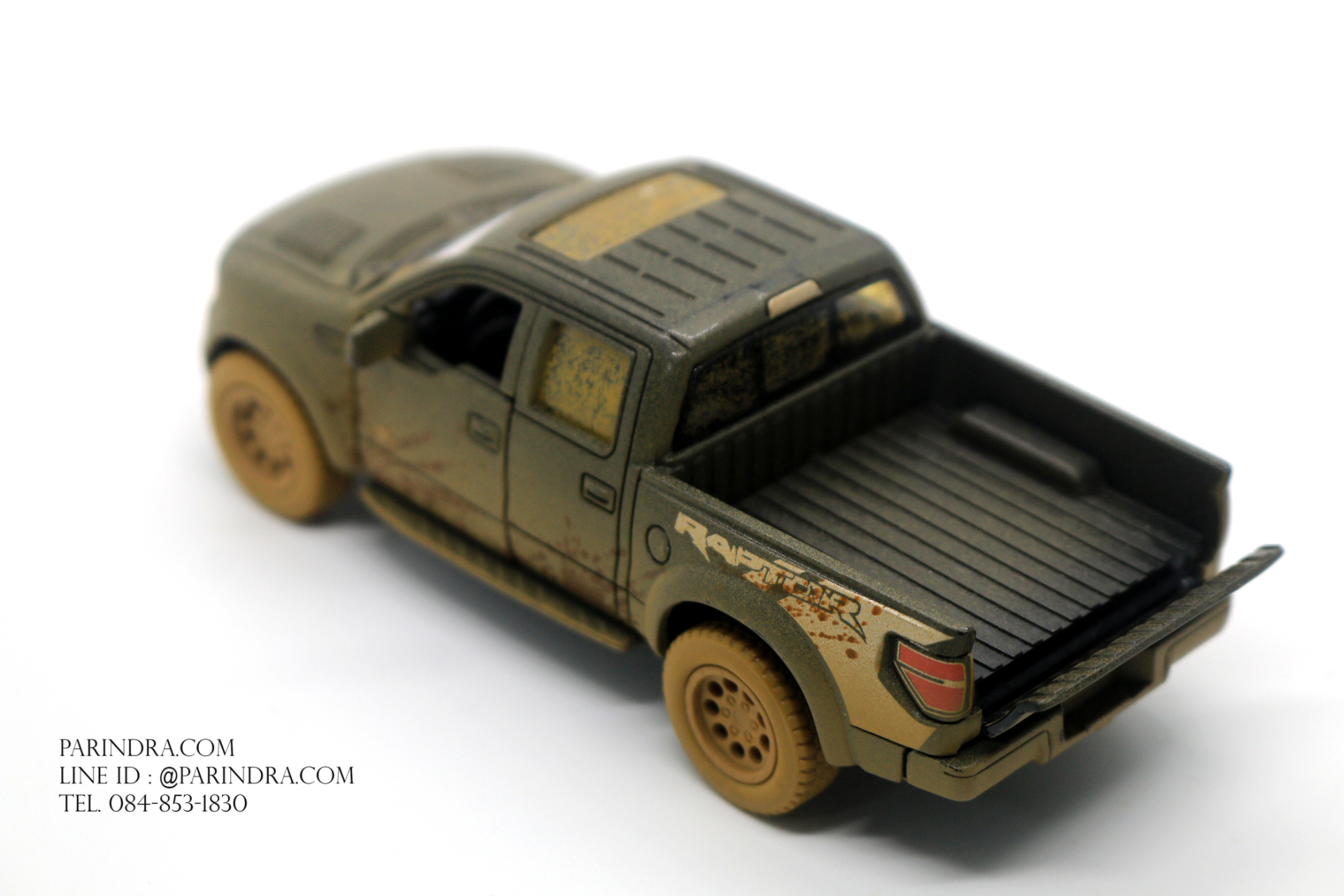 โมเดลรถเหล็กรถจำลอง Ford Ranger Raptor 2013 สีเปื้อนโคลน