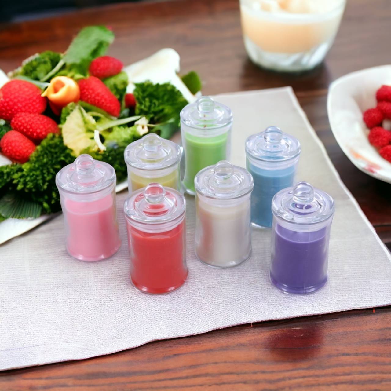 โหลแก้วใสฝาปิดสูญญากาศ แบบมีจุก ขนาด 100 ml. และ 150 ml. สำหรับใส่เทียน เครื่องปุรง