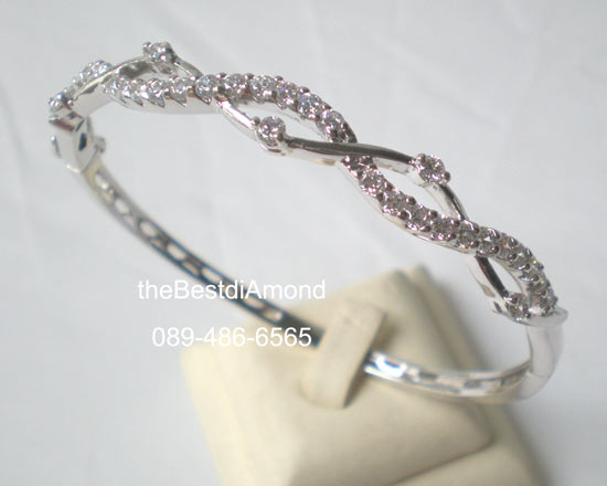 BB036RD+++กำไลเพชรโคลนนิ่ง ลาย5เกรียว+++หรูหรา ดูดี มีรสนิยม งานสวยสุดๆๆ เพชรงามวิ๊งๆ Modernมาก แบบมาจากร้านเพชรเลยค่ะ