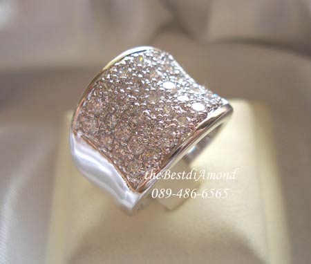 ++++แหวนทรงอานม้า เริ่ดหรู แพรวพราว เต็มนิ้ว เพชรระยิบระยับ micro setting ฝังแบบนี้ทางเมืองนอกและบ้านเรา กำลังนิยมมากเลยค่ะ สวยมากรหัส BR504RD+