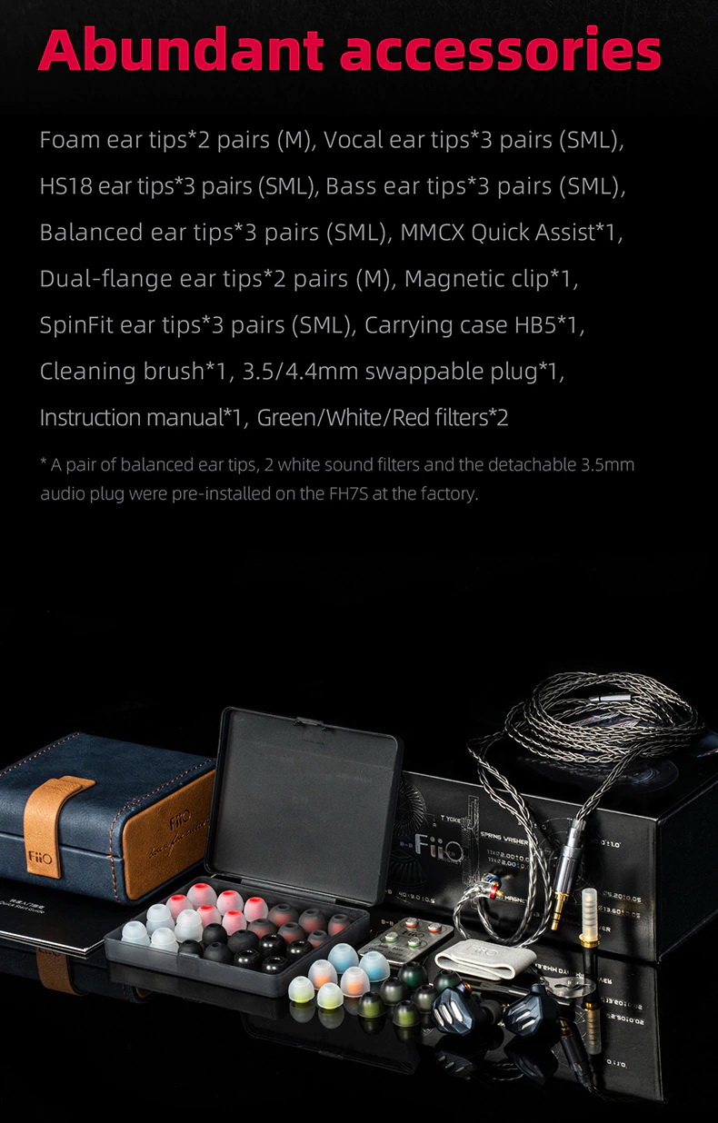 FiiO FH7S หูฟังแบบ 4BA Knowles และ 1Dynamic ขนาด13.6mm รองรับ Hires ประกันศูนย์ไทย