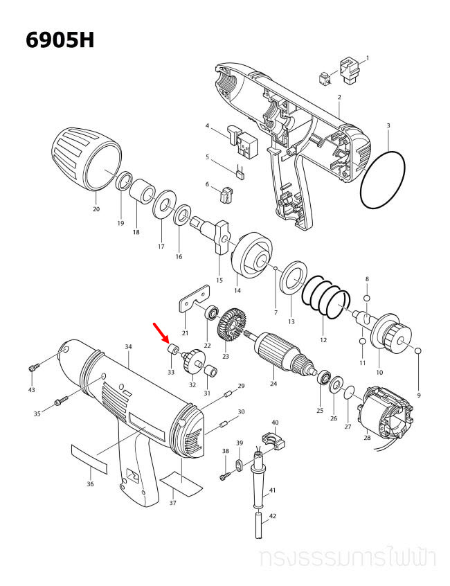 PLANE BEARING 8 บล็อคไฟฟ้า Makita มากีต้า 6905H [#33] Pn.214022-6 (แท้) ##