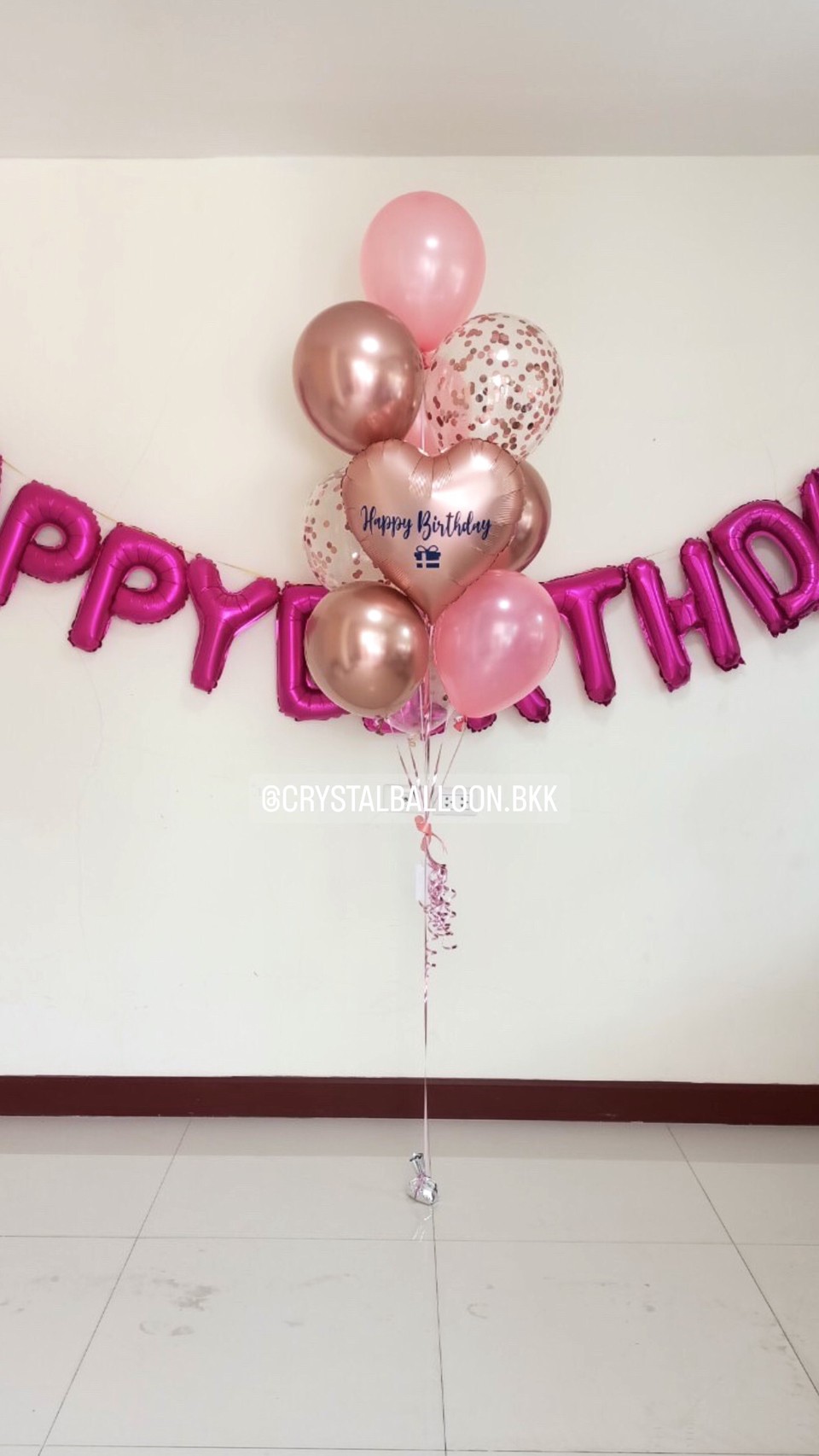 ลูกโป่ง วันเกิด ช่อฟอยล์หัวใจ ขนาด 18" 1 ช่อ พร้อมตกแต่ง ฟอยล์ตัวอักษร Happy Birthday สามารถเปลี่ยนสีลูกโป่ง/เปลี่ยนข้อความ/เปลี่ยนสี-ฟอยล์ตกแต่งได้