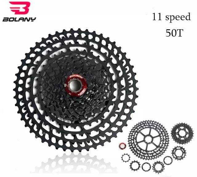 เฟือง Bolany MTB 11 Speed Cassette 11-50T SLR Wide Ratio 375G UltraLight K7 CNC Aluminum Alloy, M1150 Ultralight