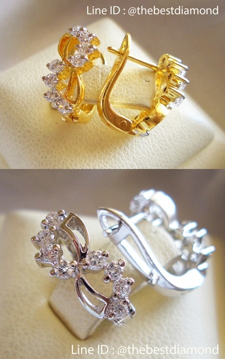 BE322RD ต่างหูรูปแบบคล้าย อินฟินิตี้ งานสวยมากๆๆ เหมือนจริงมากๆๆ เพชรCZ แวววาว