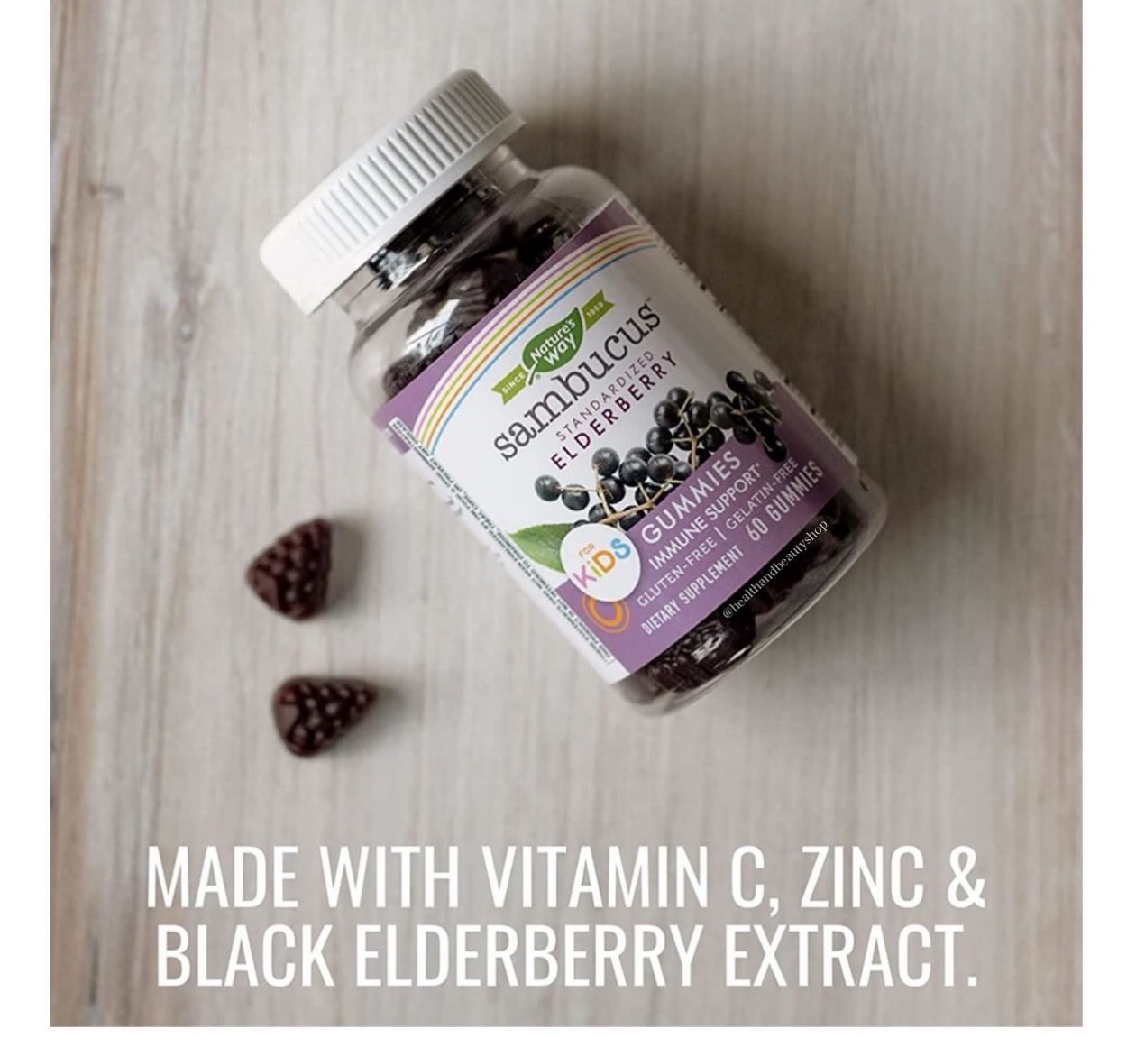 Nature's Way, Sambucus for Kids, Standardized Elderberry, 60 Gummies