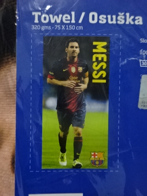 ผ้าเช็ดตัว ฟุตบอล สโมสรบาร์เซโลน่า - ลิโอเนล เมสซี่ 2012/13 ใหม่ / BARCELONA Football Club Towel - Lionel Messi 2012/13 NEW