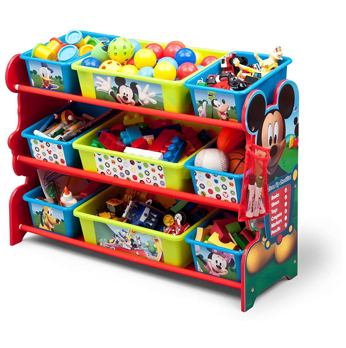 ชั้นเก็บของเด็กแบบกล่องพลาสติก 9 ช่อง หรูหรา ขนาดใหญ่ ลายมิกกี้เม้าส์ ลิขสิทธิ์แท้จากอเมริกา