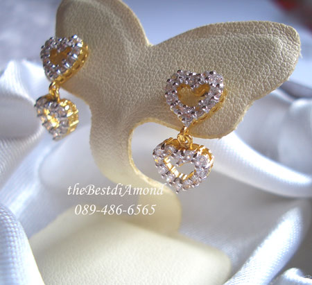 BE608===ต่างหูหัวใจเพราะเราคู่กัน===งานเหมือนจริงสุดๆๆ น่ารักมากๆๆฝังแบบจิกไข่ปลา ใส่ติดหู หรือ ใส่ทำงาน ออกงานได้สบายมากๆๆๆ ไม่ควรพลาดนะคะ