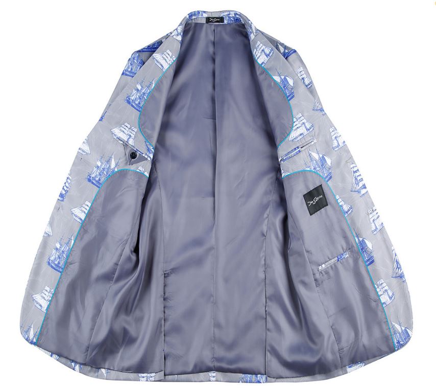 Pre-order เสื้อสูทชายแฟชั่น ลายกราฟฟิก สีสดใส ** เฉพาะเสื้อ**