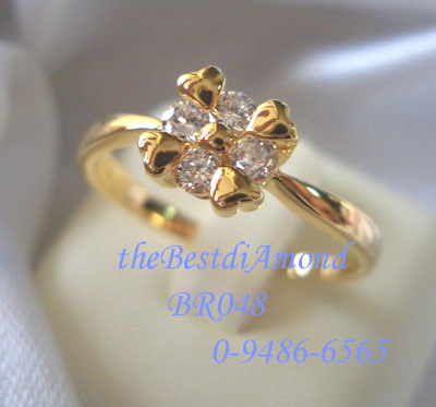 ชื่อสินค้า: BR048 แหวนเพชร หัวใจแซม ดอกไม้ น่ารักมากค่ะ วงไม่ใหญ่ ใส่ติดนิ้วได้เลย