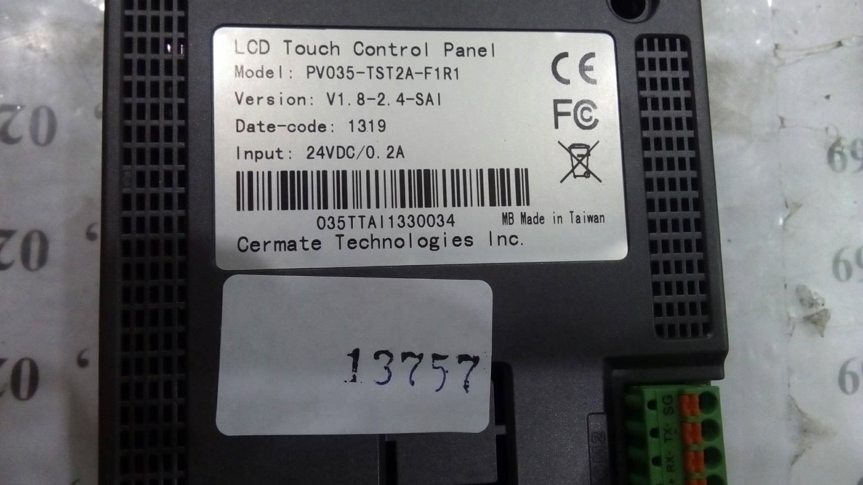 LCD TOUCH SCREEN “ CERMATE ” รุ่น PV035-TST2A-F1R1